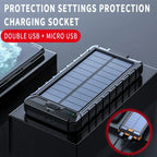 Xiaomi 50000mAh Large Capacity Solar Power Bank Outdoor Compass Waterproof External Battery Flashlight For iPhone Samsung