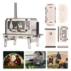Mini Charcoal Stove Stainless Steel Camping Firewood Stove Rack Desktop Bonfire Stove Incense Burner for Picnic Home Outdoor