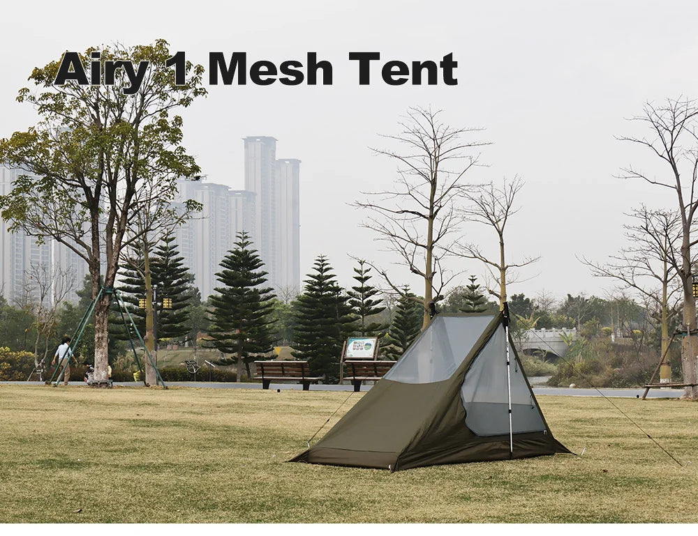 Airy Mesh Tent 1 Person Ultralight Tent Quick Setup Backpacking Shelter Breathable Mosquito Proof for Camping and Trekking