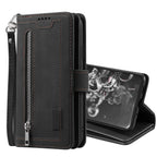 Zipper Wallet Case for Samsung Galaxy S25Ultra S24 Ultra 24FE S25 Plus Leather Case Kickstand Phone Cover Cash Cards Pocket