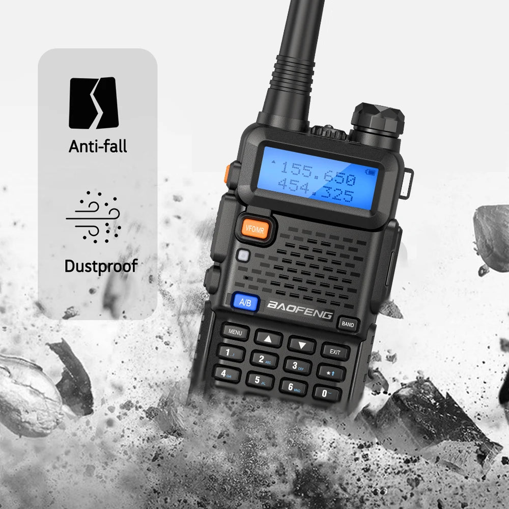 1/2PCS Baofeng UV 5R 5W 8W Walkie Talkie Ham CB Radio Long Range Dual Band VHF UHF FM Transceiver Two Way Radio UV5R K5 Plus