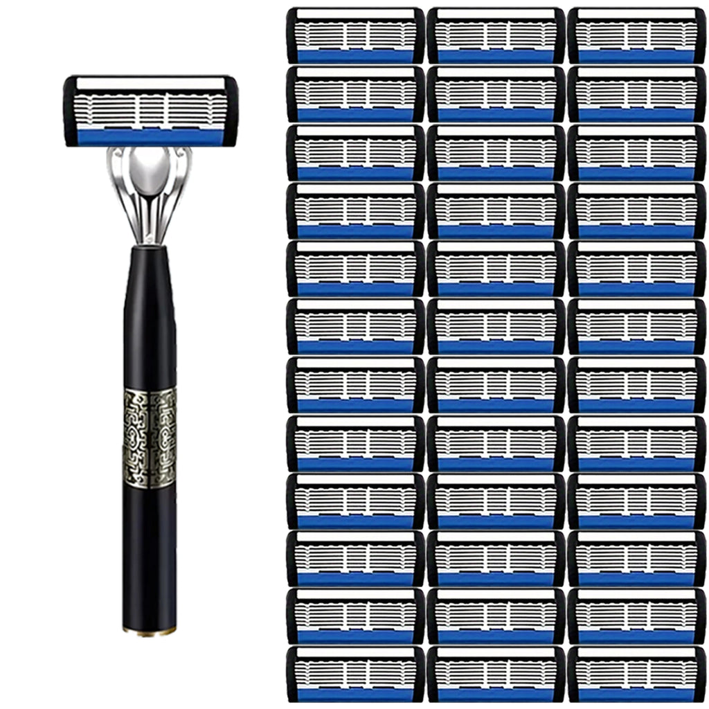 High-end men's razor with anti-slip handle, sharp and smooth stainless steel blade, painless shaving, perfect gift for festivals