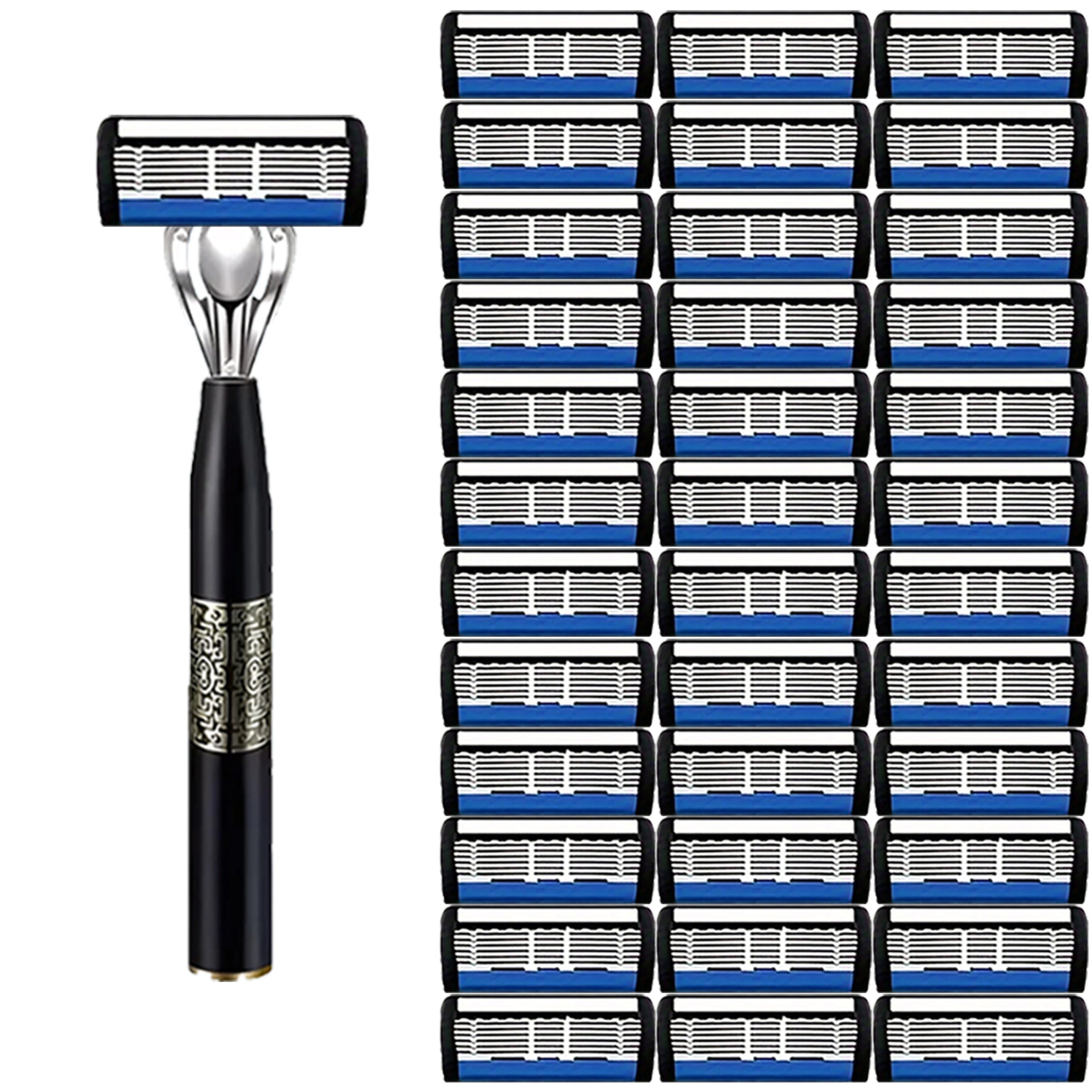 High-end men's razor with anti-slip handle, sharp and smooth stainless steel blade, painless shaving, perfect gift for festivals