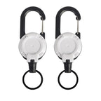 1/2Pcs Retractable Key Chains Anti-theft Metal Easy-to-pull Buckle Rope Elastic Keychain Sporty Retractable Key Ring