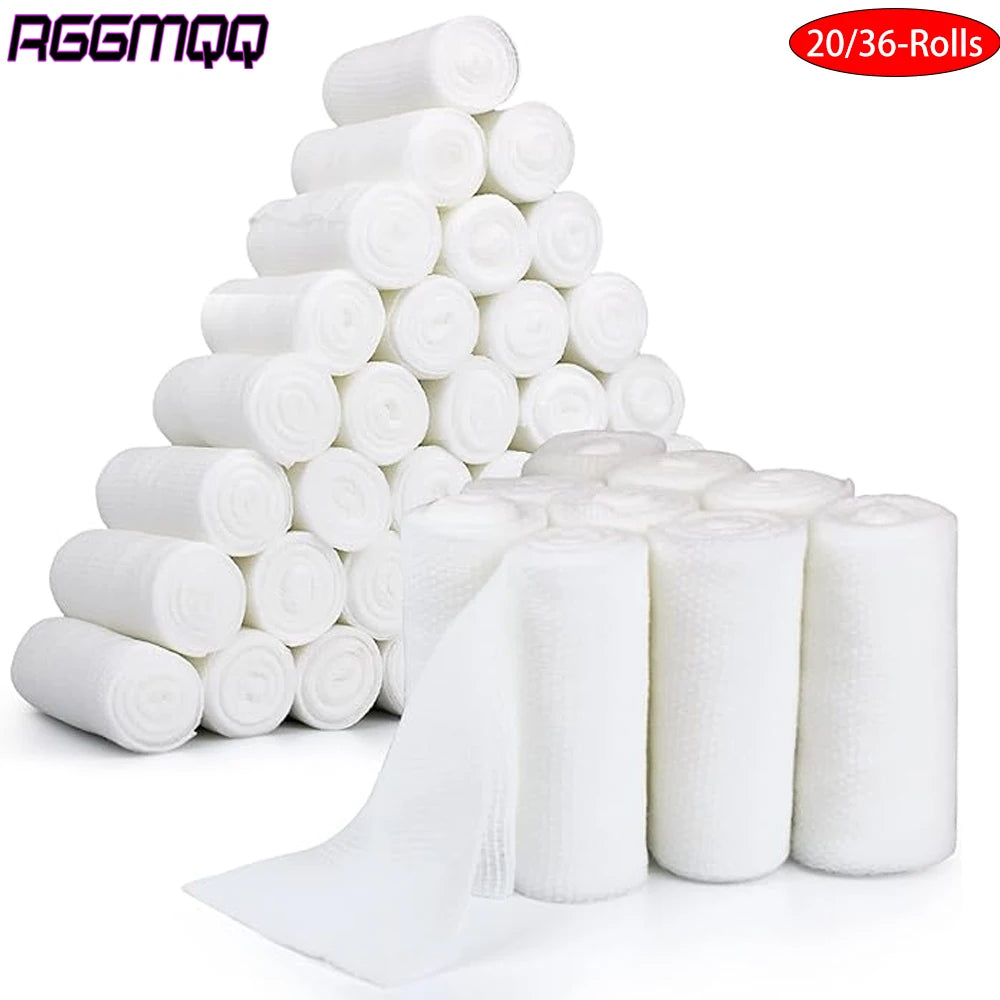 10 Rolls Gauze Bandage Roll with Tape - White Gauze Wrap Breathable Gauze Wrap Used for First Aid Wound Care & Medical Supplies
