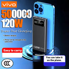 VIVO 120W Power Bank Super Fast Charging 200000mAh Large Capacity Portable External Battery For Mobile Power Bank For IPhone