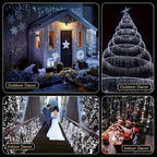 Solar LED Eaves Icicle String Lights 8 Lighting Modes Outdoor Waterproof Christmas Decorations Fairy Lights for Yard Garden