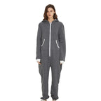 Unisex Sleepwear Jumsuits Hooded Pockets  Zipper Onesies One Piece Solid Pajamas Homewear Long Sleeve Nightwear  Casual Pyjamas