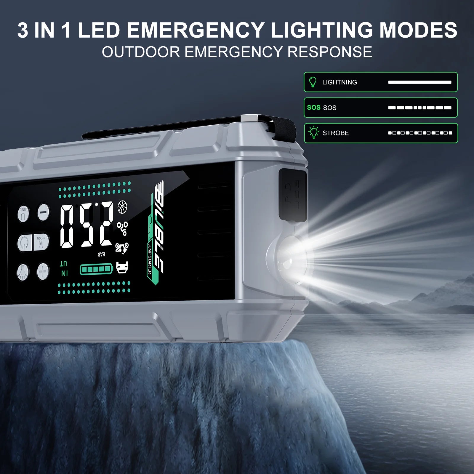 8000A Car Jump Starter & Air Pump 150PSI Air Compressor Power Bank For 12V Car Emergency Booster Starter Starting Device