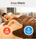 Wool Throw Blanket Keep Warm Winter Bed Blankets Double Sided Queen Duvet Cover Camping Double Bed Cover Bedspread On The Bed