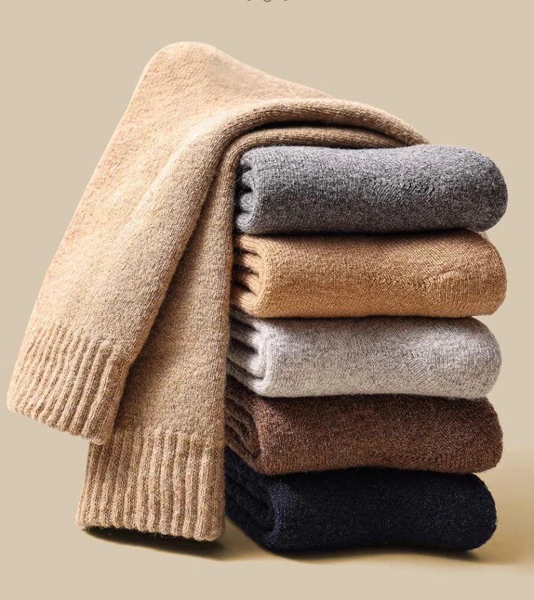 2025 New Winter Warm Women Socks Wool Male Men Socks Super Thicker Solid Socks Merino Wool Socks Against Cold Snow Terry Socks