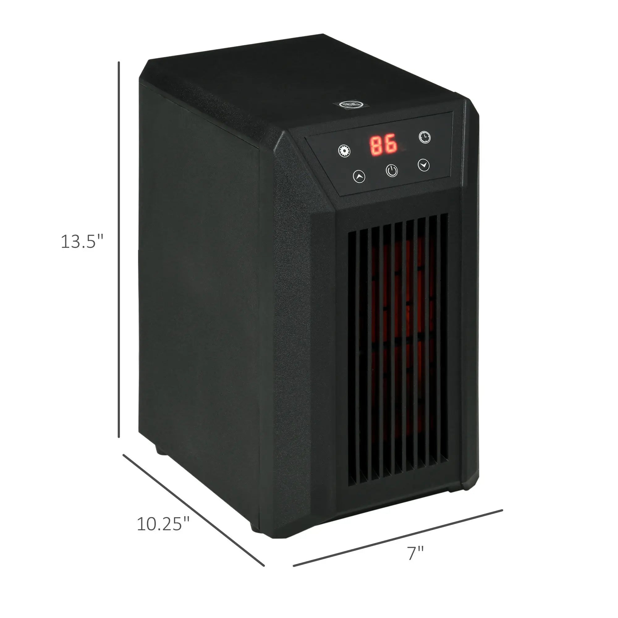 Portable Electric Space Heater 1500W Fast Heating Infrared Quartz Element Thermostat 3 Modes Remote 12h Timer