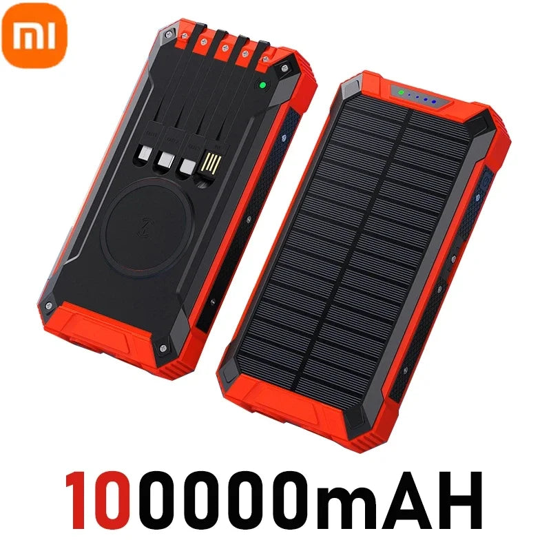 XIAOMI Solar Power Bank Wireless 200000mAh Large Capacity Fast Charging External Battery Outdoor Survival Emergency Equipment