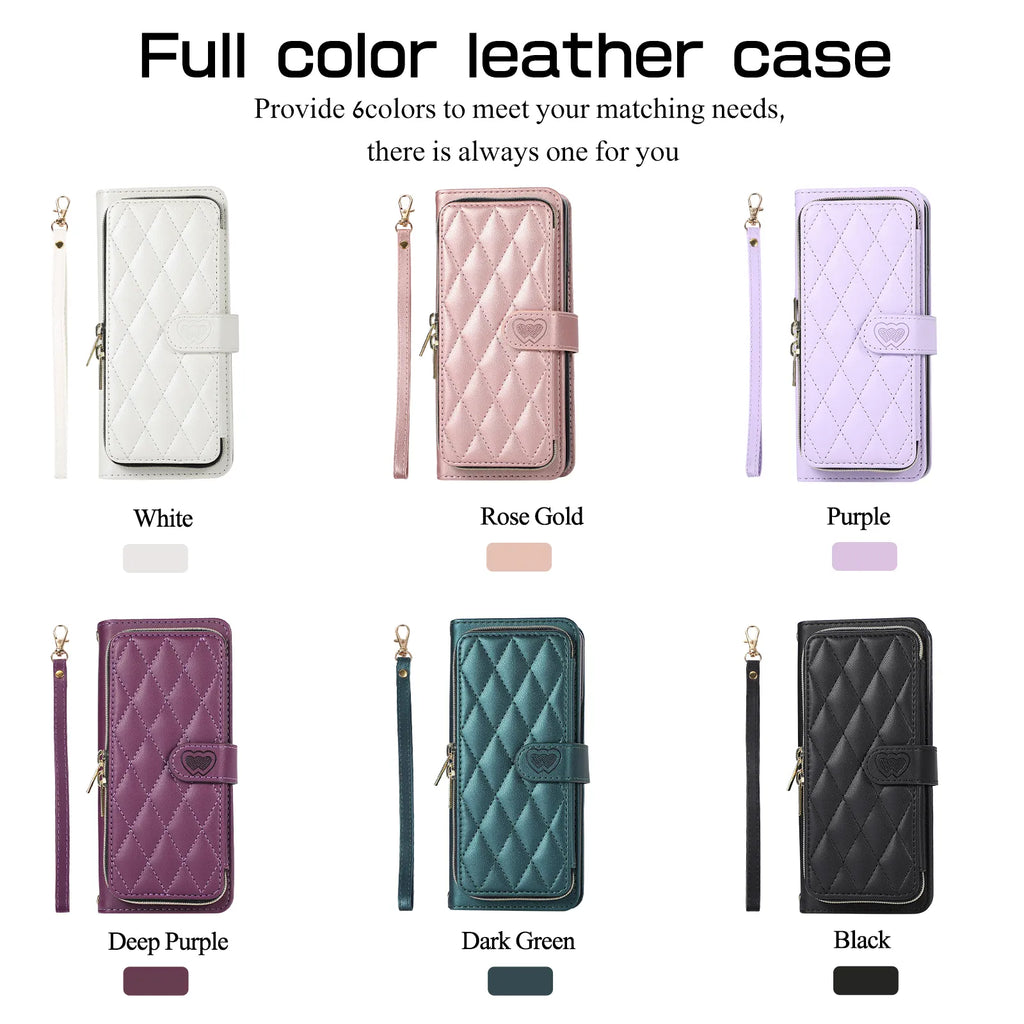 Crossbody Lanyard Leather Phone Case for Samsung Galaxy Z Fold 7 6 5 4 3 Fold5 Fold4 Fold6 5G Wallet with Card Holder Slot Cover