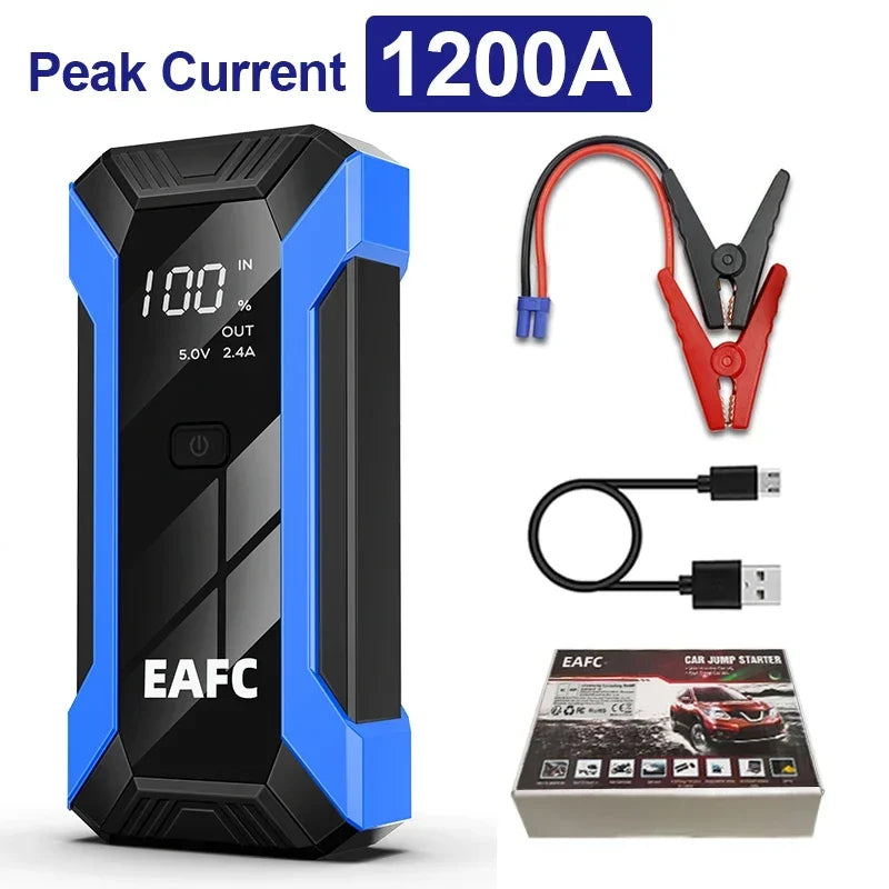 2000A/1200A Car Jump Starter Power Bank Starting Device Portable Car Battery Emergency Booster for 12V Vehicles Small Trucks
