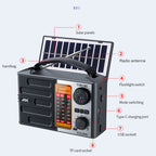 Portable AM FM SW Radio with LED Flashlight & BT Speaker Full Band Radio Emergency Radio for Outdoor Camping and Emergency