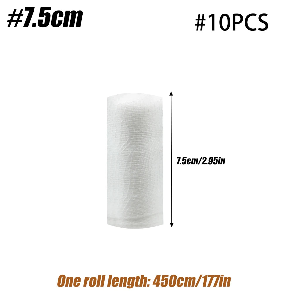 10 Rolls Gauze Bandage Roll with Tape - White Gauze Wrap Breathable Gauze Wrap Used for First Aid Wound Care & Medical Supplies