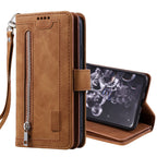 Zipper Wallet Case for Samsung Galaxy S25Ultra S24 Ultra 24FE S25 Plus Leather Case Kickstand Phone Cover Cash Cards Pocket