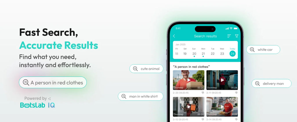 Botslab outdoor surveillance camera 4K Color Night VisionSolar WiFi Security Camera System with 360° PT AI Recognition AutoFocus