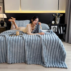 New Artificial Rabbit Plush Autumn Warm Blankets for Beds Soft Coral Fleece Sofa Throw Blanket Comfortable Thicken Bed Sheet