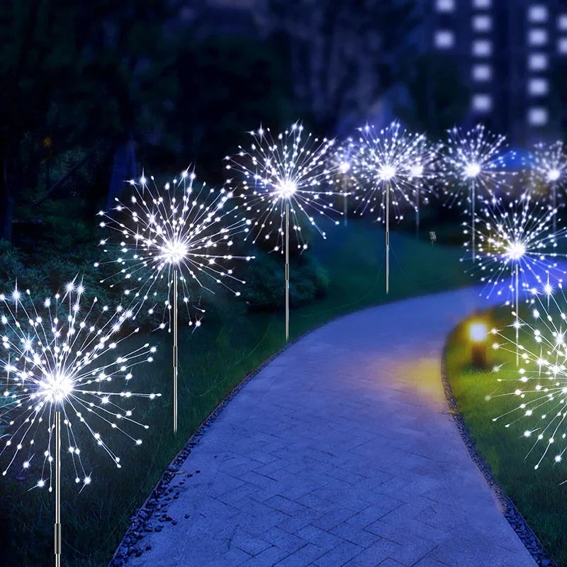 LED Solar Firework Lights Garden Decoration Fairy Lights Waterproof Outdoor Dandelion Lawn Lamp for Garden Landscape Lawn Decor