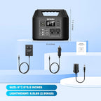 Portable Power Station 300W/150W Solar Generator Power Bank 110V/230V AC/DC/USB/USB C LiFePO4 Battery Pack For Camping CPAP RV