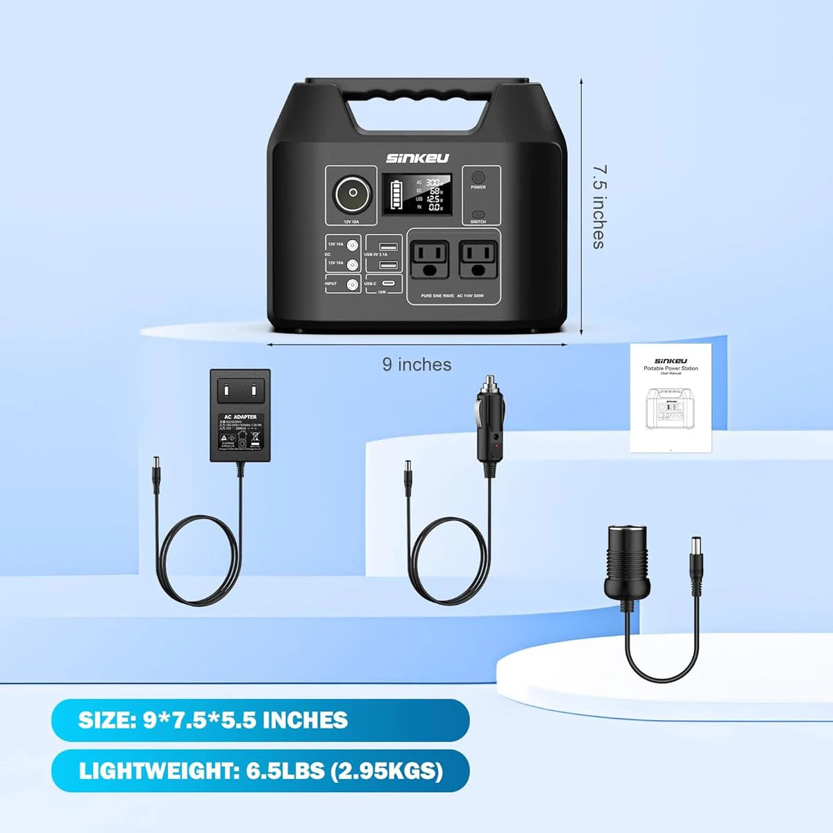 Portable Power Station 300W/150W Solar Generator Power Bank 110V/230V AC/DC/USB/USB C LiFePO4 Battery Pack For Camping CPAP RV