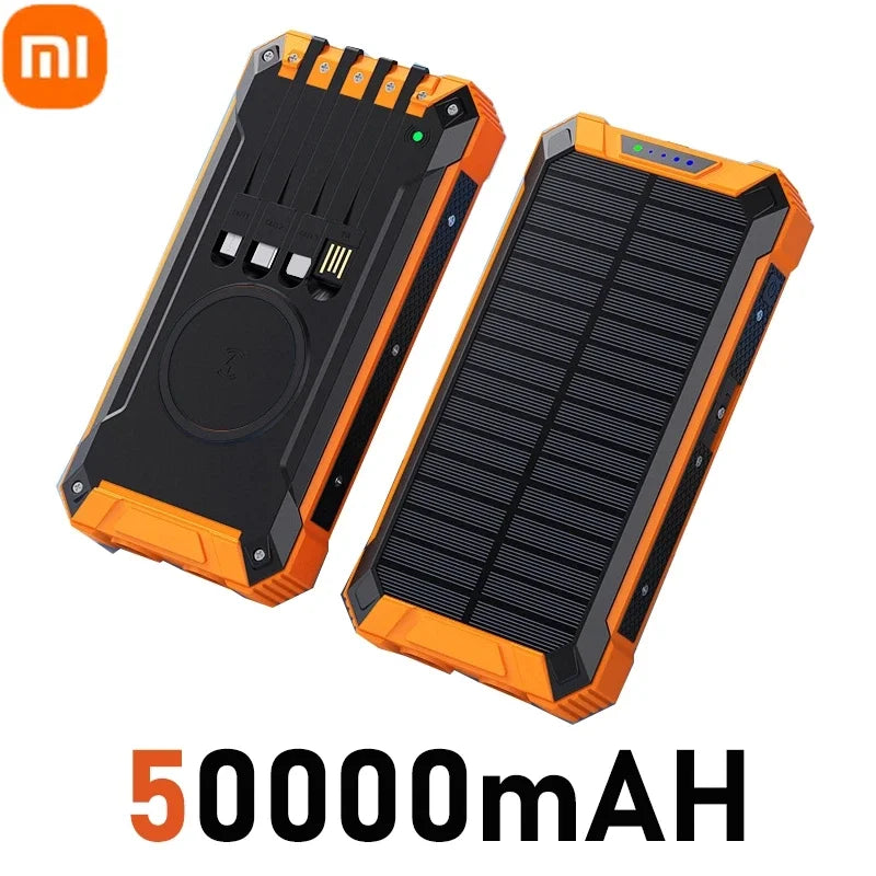 XIAOMI Solar Power Bank Wireless 200000mAh Large Capacity Fast Charging External Battery Outdoor Survival Emergency Equipment