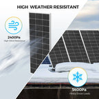 120W 240W 360W 480W Tempered Glass Solar Panel Rigid Painel 120V 1-4pcs Windproof Anti-snow Anti-hail PV Panels Solar System
