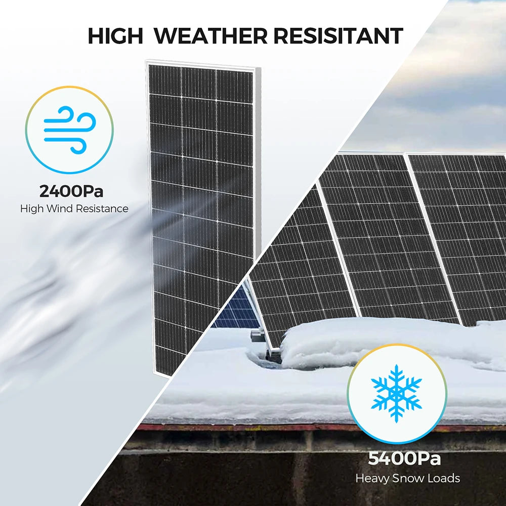 120W 240W 360W 480W Tempered Glass Solar Panel Rigid Painel 120V 1-4pcs Windproof Anti-snow Anti-hail PV Panels Solar System