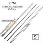 Mavllos Sneak Fishing Fly Rod 6.5ftT 8ft 9ft  Cork Handle Light Lake River 40T Carbon Fiber Fly Rod For Trout and Bass