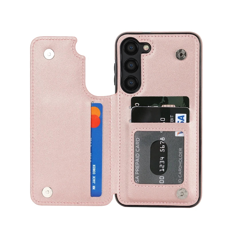 Wallet Small Fragrance Card Insert Leather Case For Samsung Galaxy A71 A56 A55 A54 A53 A52 A51 A36 A35 A26 A17 A16 A15 A14 A13