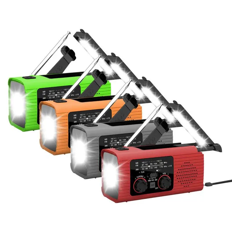 Solar Radio Flashlight For Camping Portable Hand Crank Weather Radio AM/FM/NOAA Radio Crank Radios 3 Way Charging Survival Radio