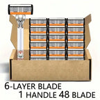 Classic Men's Razor 72 Ultra Sharp Blades Durable Progressive Design Safe Smooth Painless Shaving 2Non Slip Handles Holiday Gift