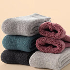 2025 New Winter Warm Women Socks Wool Male Men Socks Super Thicker Solid Socks Merino Wool Socks Against Cold Snow Terry Socks