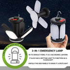Solar Rechargeable LED Camping Lamp 4 Leaf Foldable Tent Lamp Warm Fire Atmosphere Lamp Outdoor Emergency Lighting Torch Lantern