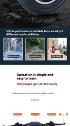 800W48V 70km folding electric tricycle small leisure vehicle for adults to ride three people portable battery car for home use