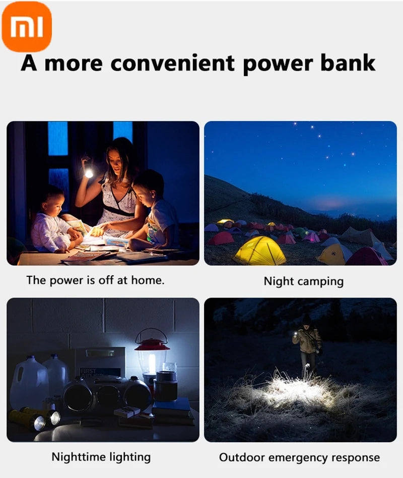 XIAOMI Solar Power Bank Wireless 200000mAh Large Capacity Fast Charging External Battery Outdoor Survival Emergency Equipment