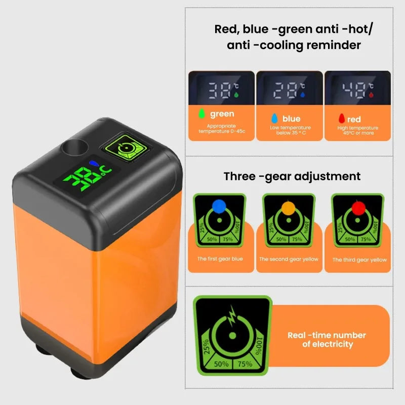 Portable Outdoor Camping Shower with Digital Display Temperature 4800/6000/7800mAh Electric Shower for Garden Car Washing Pet