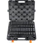 VEVOR 1/4, 3/8 & 1/2 Inch Drive Impact Socket Set, 210-Piece Full Metric/Standard with Extensions & Universal Joint, 3 Cases