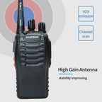 2/4PCS Baofeng Long Range UHF 400-470MHz USB/EU/US Ham Two Way Radio