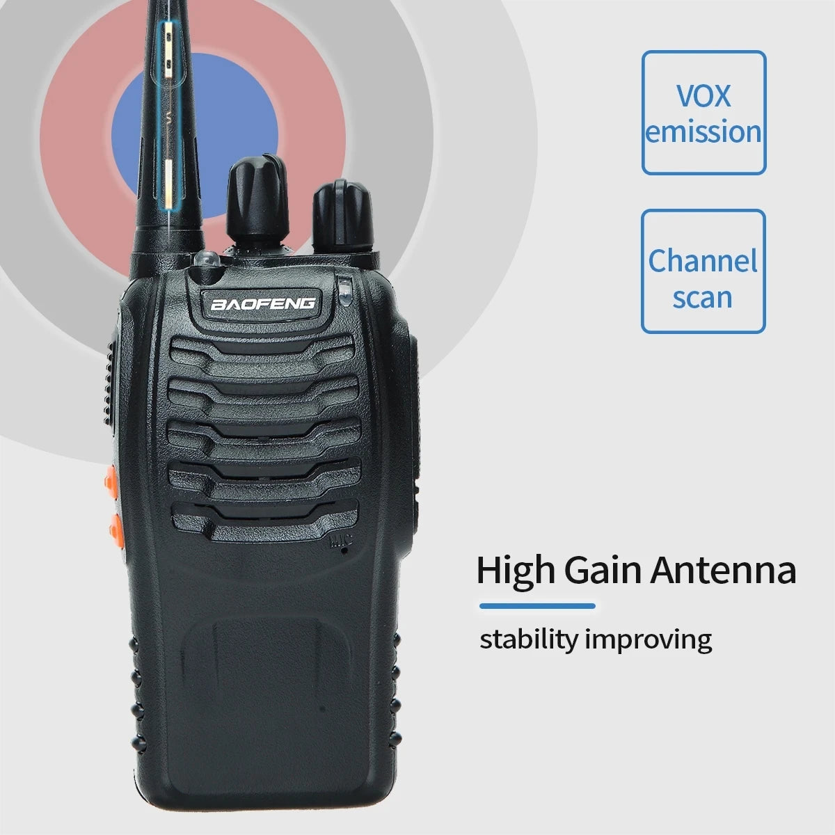 2/4PCS Baofeng Long Range UHF 400-470MHz USB/EU/US Ham Two Way Radio