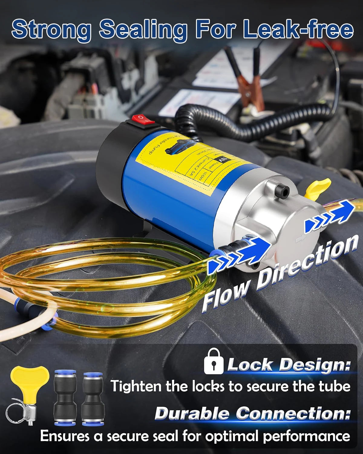 12V Oil Pump Convenient 1-4L/min Oil Pump Electric Oil Suction Oil Change Pump Rainbow Car Motorcycle Tool