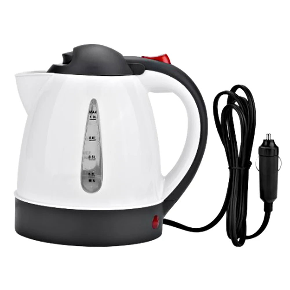 1000 ML Car Hot Kettle Portable Water Heater Auto Shut-Off 12/24 V Travel Electric Kettle Large Capacity Tea Coffee Kettle 250 W