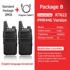 RETEVIS RT622 Walkie Talkie Mini 2 pcs PMR 446 Portable Two-way Radio ht PTT Walkie-talkies Communication Radio for Restaurant