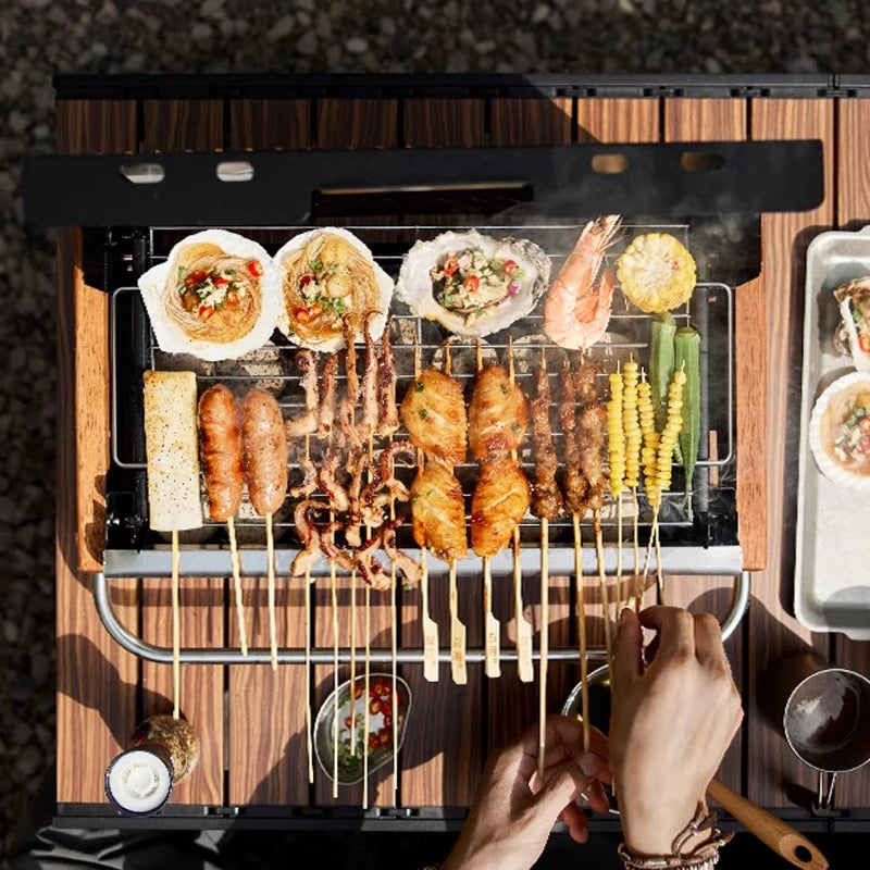 Tabletop barbecue grill household outdoor barbecue grill camping portable folding barbecue grill charcoal barbecue stove