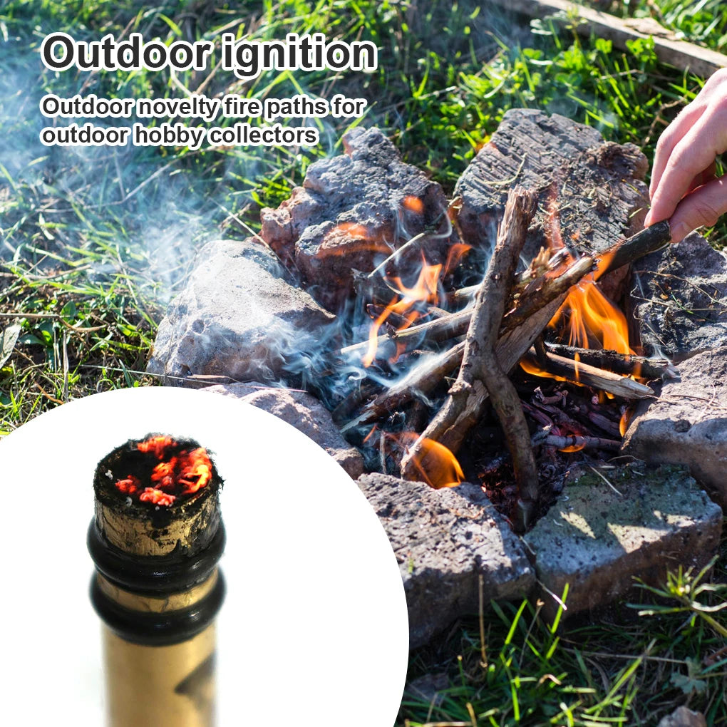 Brass Fire Piston Outdoor Survival Emergency Tool Aluminium Fire Piston with Char Cloth Campers Survival Preppers Fires Tube