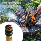 Brass Fire Piston Outdoor Survival Emergency Tool Aluminium Fire Piston with Char Cloth Campers Survival Preppers Fires Tube