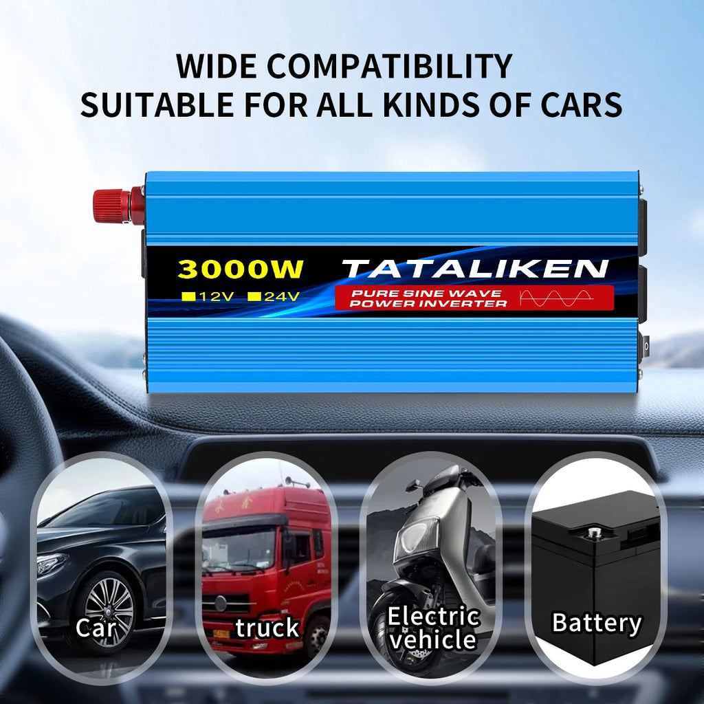 Pure sine wave inverter American socket 3500 w / 4500 w / 5000 w / 6000 w / 7000 w / 8000 w household portable digital display i