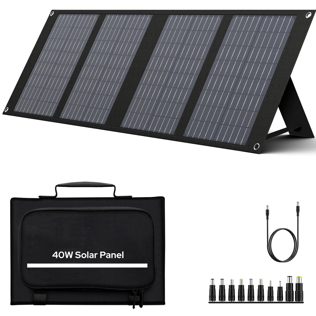 SinKeu Foldable Solar Panel 100W/60W/40W Portable Waterproof Solar Charger with USB DC Output for Power Station Solar Generator